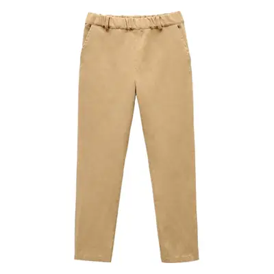 Children's Khaki & Navy School Trousers Stretch Waist Pants