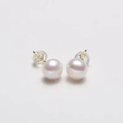 Zhuji 5A Pearl Earrings Gold Plated