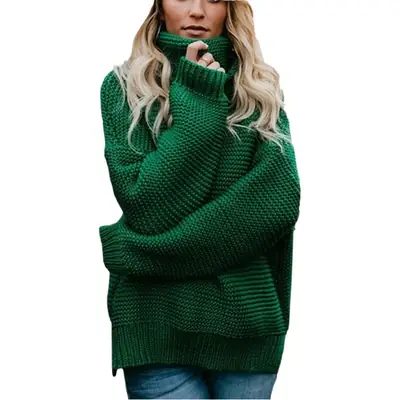 Long Sleeve Knit Turtleneck Jacket for Women 2025