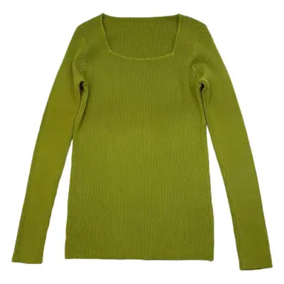Women's Brown Knit Long Sleeve Top with Drawstring Waist