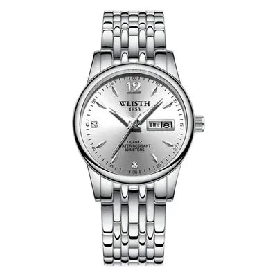 Women's Gold Plated Dual Calendar Quartz Watch with Luminous Dial