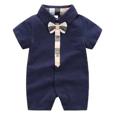 Baby Suit Navy Blue Knitted Short Sleeve