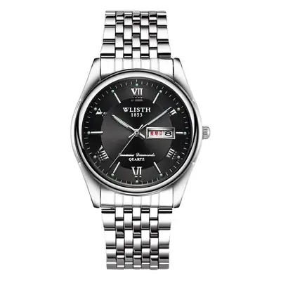 Men's Swiss Brand Blue Dial Quartz Watch with Double Calendar
