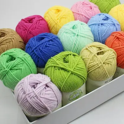 Milk cotton five-strand baby wool wholesale 5-Strand Milk cotton thread medium thick thread cotton thread hand-knitted crochet thread scarf thread