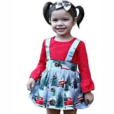 Red Long Sleeve Baby Girl Skirt with Ruffle