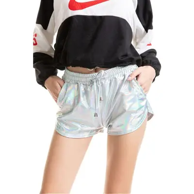 Sexy PU Leather Hot Pants for Women, Silver & Multi Color