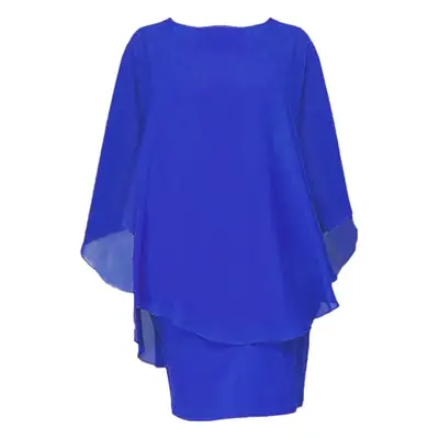 Plus Size Chiffon Blouse Skirt Set Black Red Purple