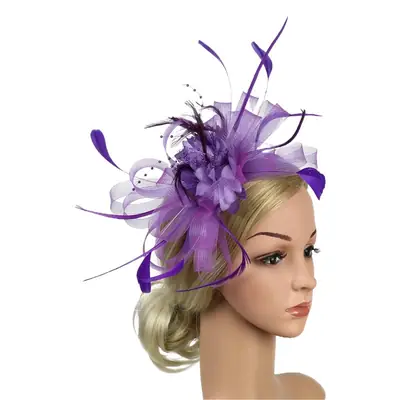 European Feather Headwear Bridal Hair Accessories Mesh Small Top Hat