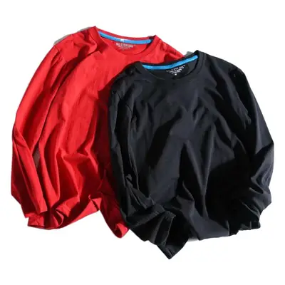 White Cotton Crewneck Long Sleeve T-Shirt