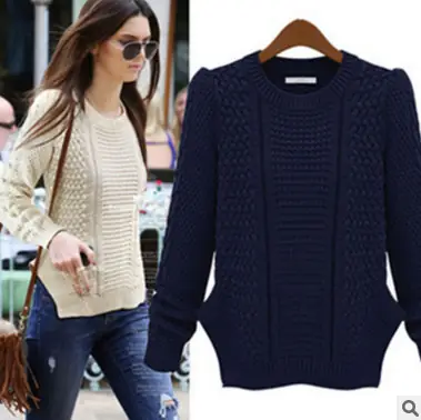 Women's Olive Wool Sweater Large Size
