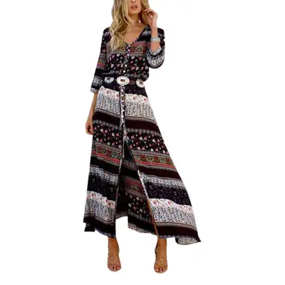 Cross-border Women's Printed 4-Crime Beach Dress