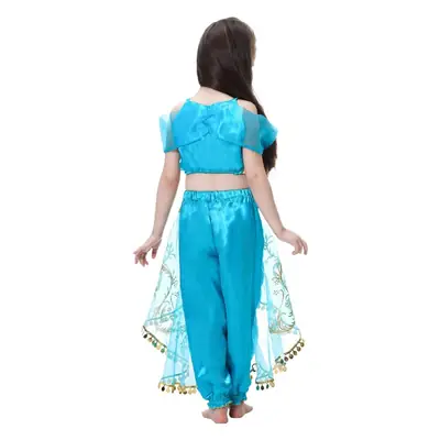 2019 Princess Jasmine Dress Blue Kids Halloween Dress