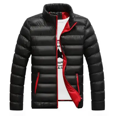 Men's Maroon Puffer Jacket Large Winter Casual