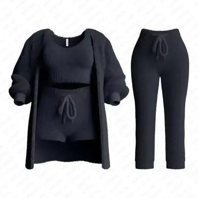 Pink Knitted 4-Piece Set for Women