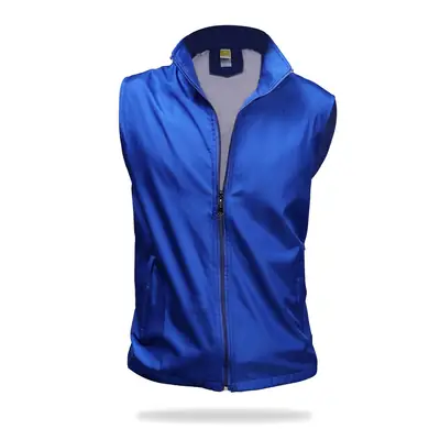 Blue Full-Zip Sleeve Vest for Men