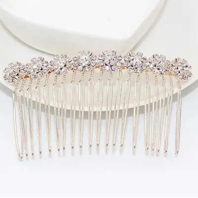 Korean Style Rhinestone Hair Combs for Bridal Use