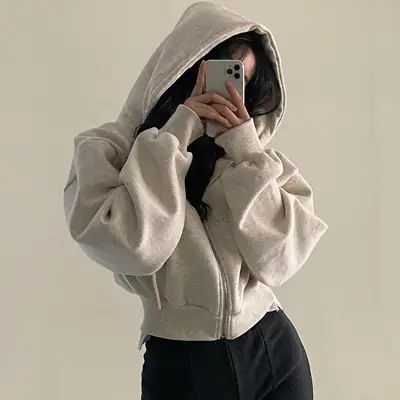 Wei Yi Women's Navy Hoodie Plus Size Spring Autumn