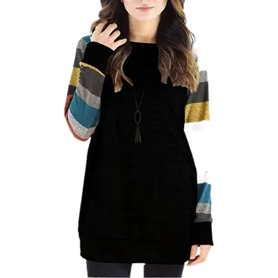 Plus Size Striped Raglan Sweatshirt Grey Color Blocked