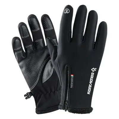 Men's Outdoor Winter Cycling Gloves Waterproof Velvet Touch Screen