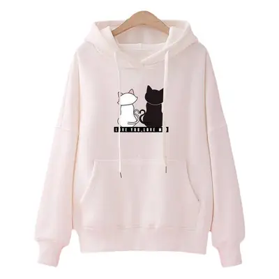 Black Hooded Sweatshirt Women 2025 Winter Fleece Lined