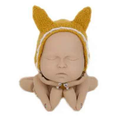 Yellow Cat Ears Baby Head Hat for Newborns