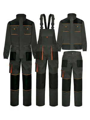 Men's Black Printed Multi-Pocket Suit Wear Resistant Car Labor Insurance