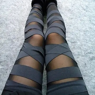 Women's Cross Leggings Plus Size Milk Silk Black
