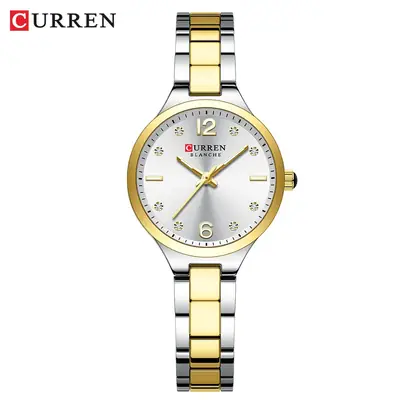 Curren Gold Plated Women's Quartz Watch with Diamond Dial