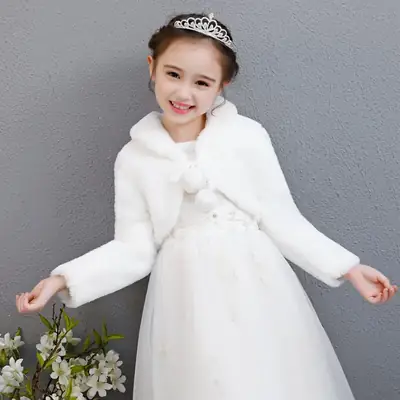 Girls Woolen Princess Coat Autumn Winter Warm Outerwear