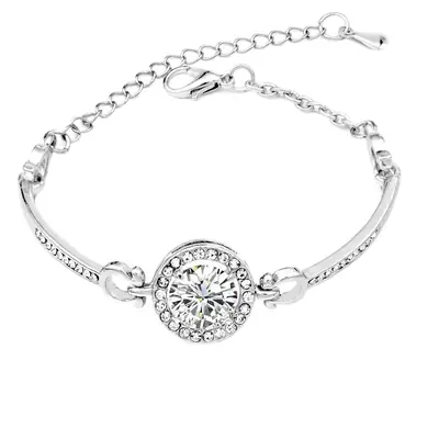 Rose Gold Crystal Heart Bracelet for Women