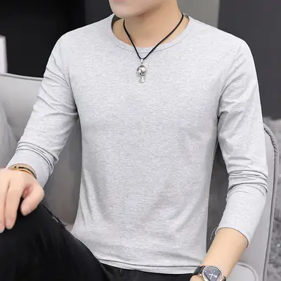 Men Black Long Sleeve V Neck T-Shirt