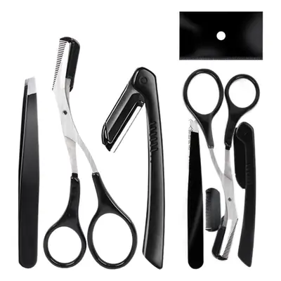 Pink 3-Piece Eyebrow Trimming Set with Scissors