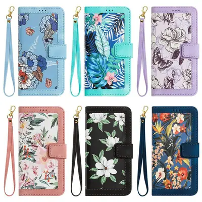 Printed Floral Leather Phone Case for S26 Ultra