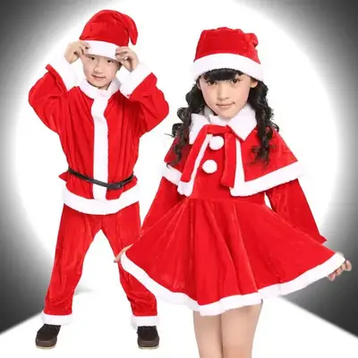 New Kids Santa Claus Red Suit Boys Girls Christmas Outfit