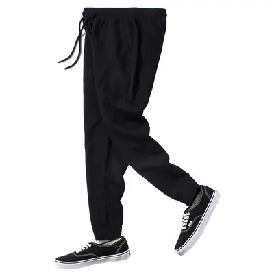Men Grey Sweatpants Casual Loose Harem Leggings