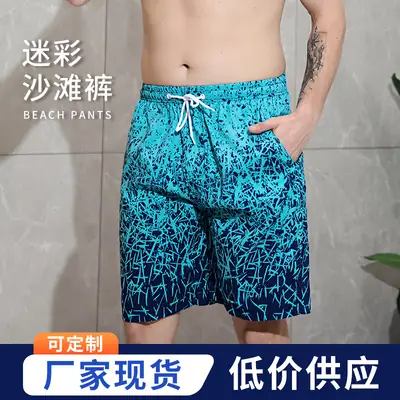 2025 Summer Men Digital Print Beach Shorts Large