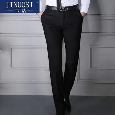 Men's Black Slim Fit Western Pants Autumn