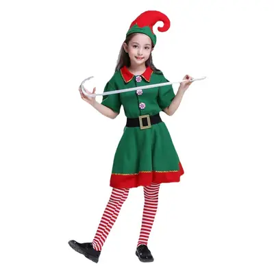 Halloween Elf Costume for Kids Boys Girls Green Red