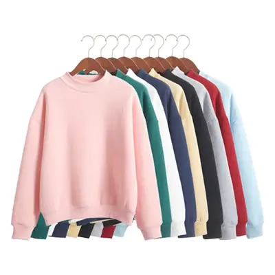 Black Velvet Sweatshirt Women Winter Student Jacket Small Turtleneck