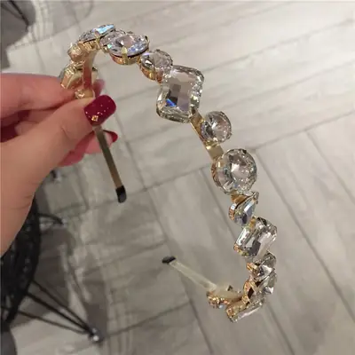 Korean Style Rhinestone Crystal Hairpin Band