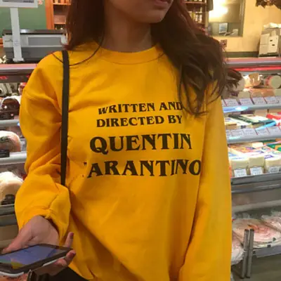 Quentin Tarantino Printed Sweatshirt Grey Long Sleeve