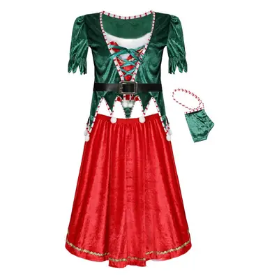 Red White Striped Christmas Tights for Women