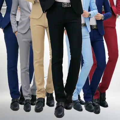 Men's Black Straight Fit Slim Jeans Summer Casual Pants