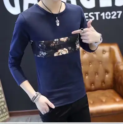 Men Black Graphic Print Long Sleeve T-Shirt
