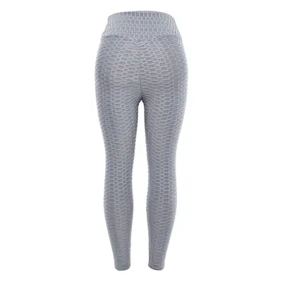 2025 Blue Jacquard Yoga Pants High Elastic Butt Lifting Mesh