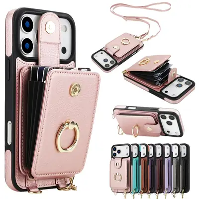 iPhone 17 Pro Max Crossbody Phone Leather Case 8 Colors