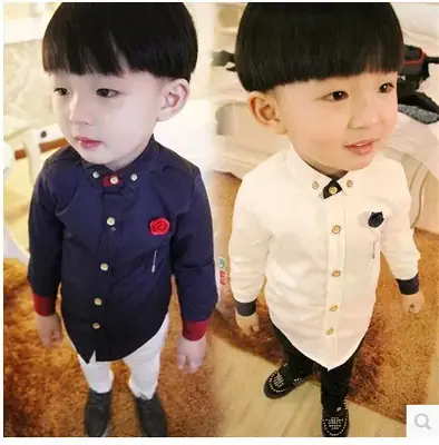 Children Korean Style Long Sleeve Shirts 2025 Spring Autumn