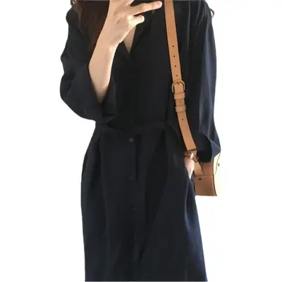 Women Loose Korean Style Windbreaker Jacket with Lace-Up Waist