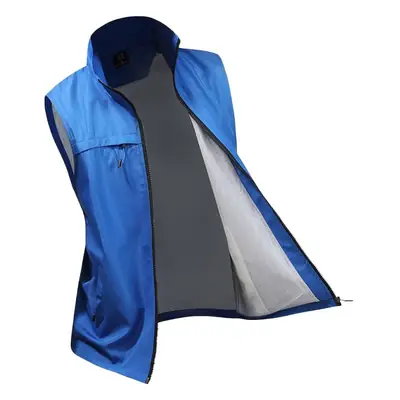 Men Sleeveless Zip Vest Blue Green Yellow