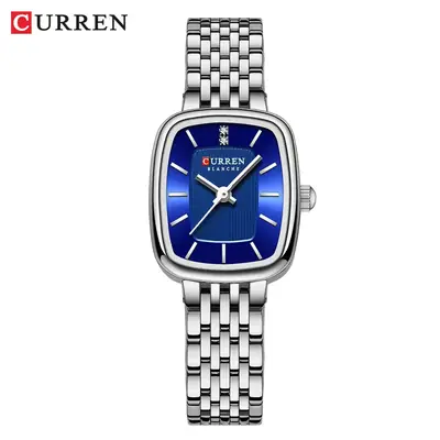 Women's Steel Band Quartz Watch Blue Dial Waterproof